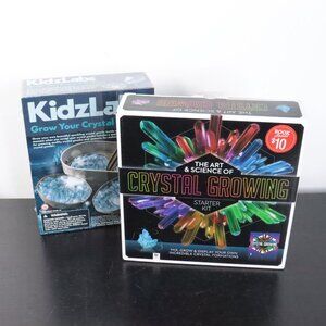 2pc Bundle Lot KidzLabs Geode Art & Science of Crystal Growing Experimental Kits